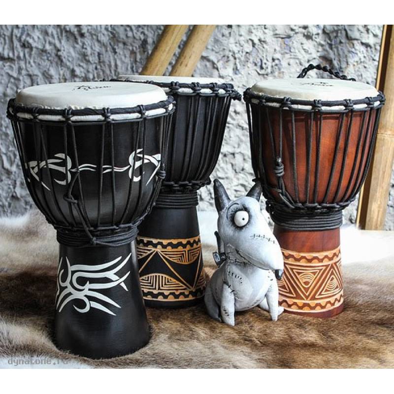 Фото YUKA DJWN08-16BK3 - Джембе с верёвочной настройкой Юка