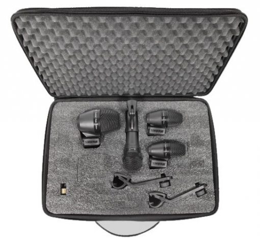 Фото SHURE PGADRUMKIT4 набор микрофонов для ударных, включает 1 PGA52, 2 PGA56s и 1 PGA 57