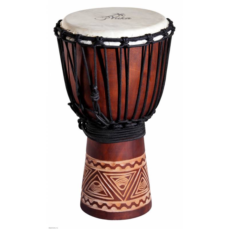 Фото YUKA DJWN08-16BR2 - Джембе с верёвочной настройкой Юка