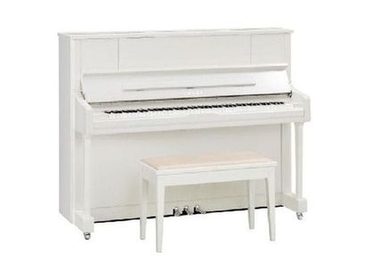 Фото Yamaha U1J PWHC пианино 121см., цвет белый, полированное, с банкеткой
