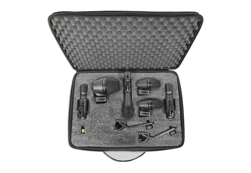 Фото SHURE PGADRUMKIT6 набор микрофонов для ударных, включает 1 PGA52, 2 PGA56s, 1 PGA 57 и 2 PGA81s