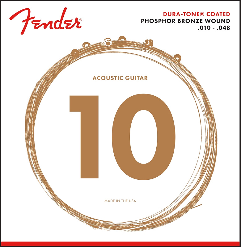 Фото Струны для акустической гитары FENDER 860XL PHOSPHOR BRONZE COATED 10-48