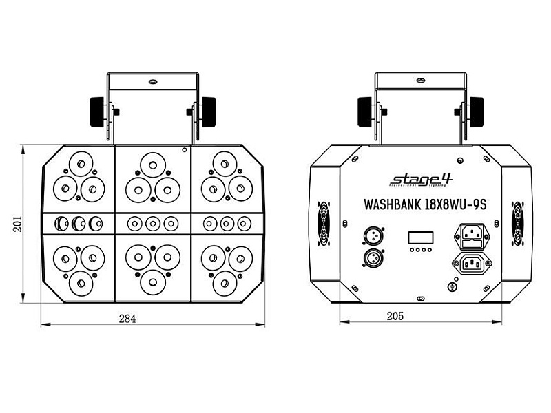 Фото Прибор световых эффектов STAGE4 WASHBANK 18x8WU-9S