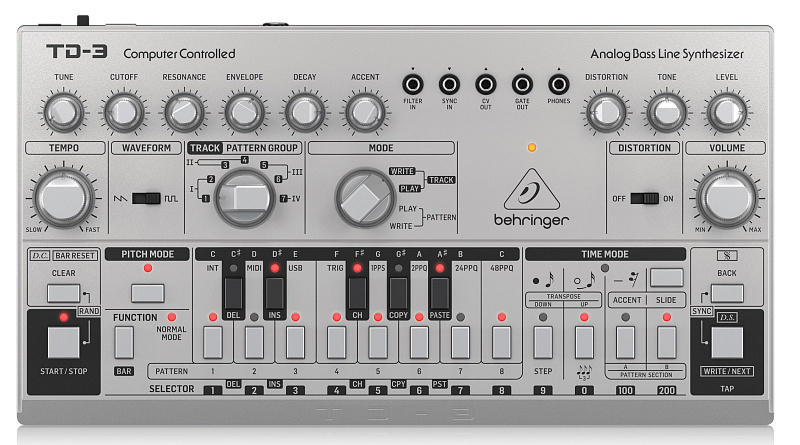 Фото Басовый аналоговый монофонический синтезатор BEHRINGER TD-3-SR