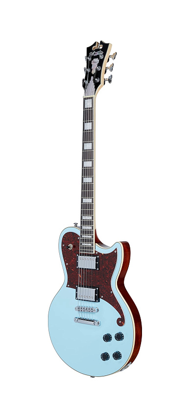 Фото Электрогитара DAngelico Premier Atlantic SB с чехлом, HH, t-o-m, цвет голубой