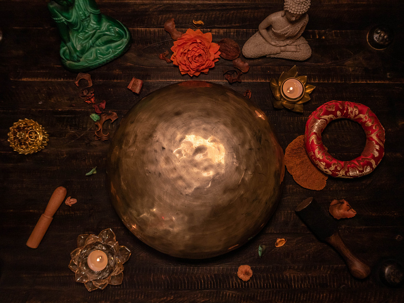 Фото Поющая чаша кованая Plain - SBBT Светлая 34