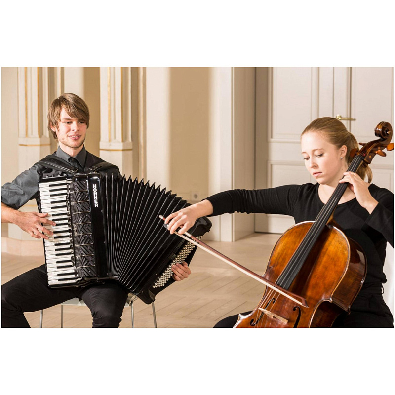 Фото HOHNER MATTIA IV 120 BK gun black - Аккордеон 4/4 Хонер