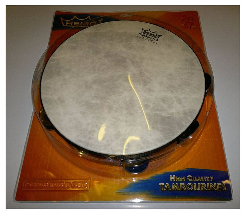Фото Remo TA-5210-70 8" тамбурин двухрядный, 16 пар бубенцов, пластик Fiberskyn
