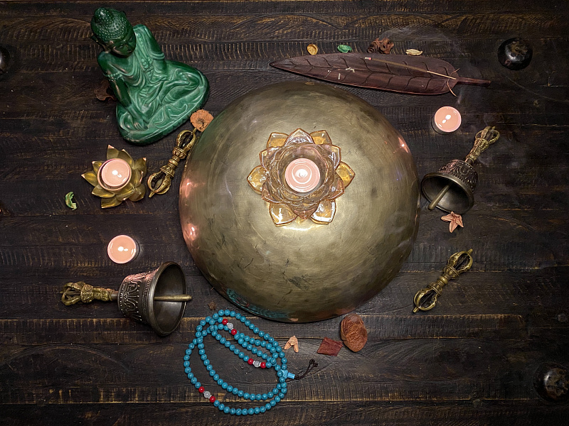 Фото Поющая чаша кованая Plain - SBBT Светлая 34