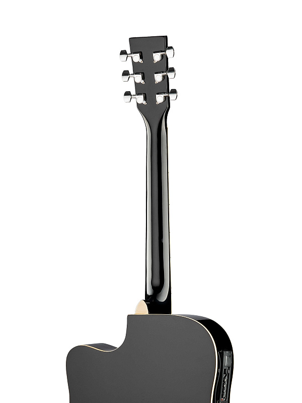 Фото Электро-акустическая гитара, с вырезом, черная, Caraya F641EQ-BK