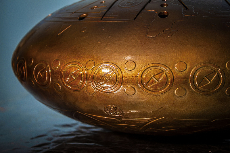 Фото KSY.35.C.e3 Глюкофон 35см, гравировка «Компас», полукруглые лепестки, Ля-минор, Kosmosky