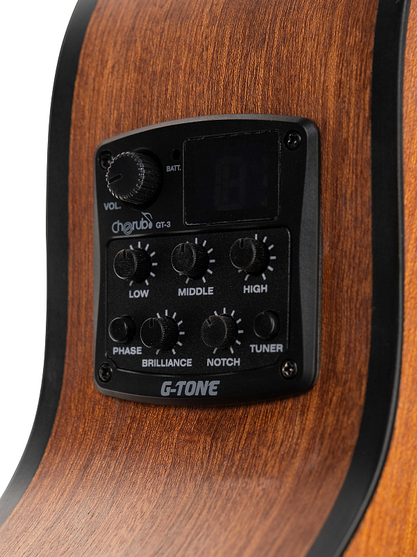 Фото TR2-3 Гитара электро-акустическая, трэвел, сапеле, Poni